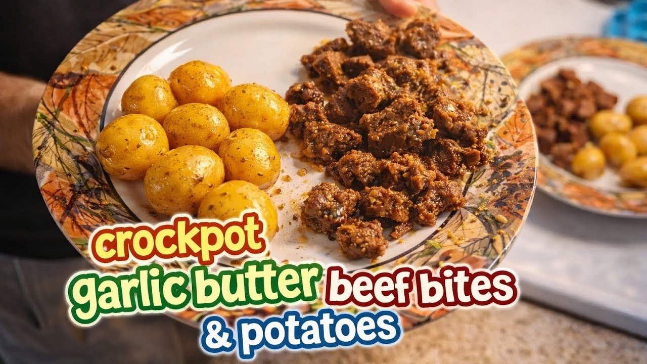 Crockpot beef bites & potatoes