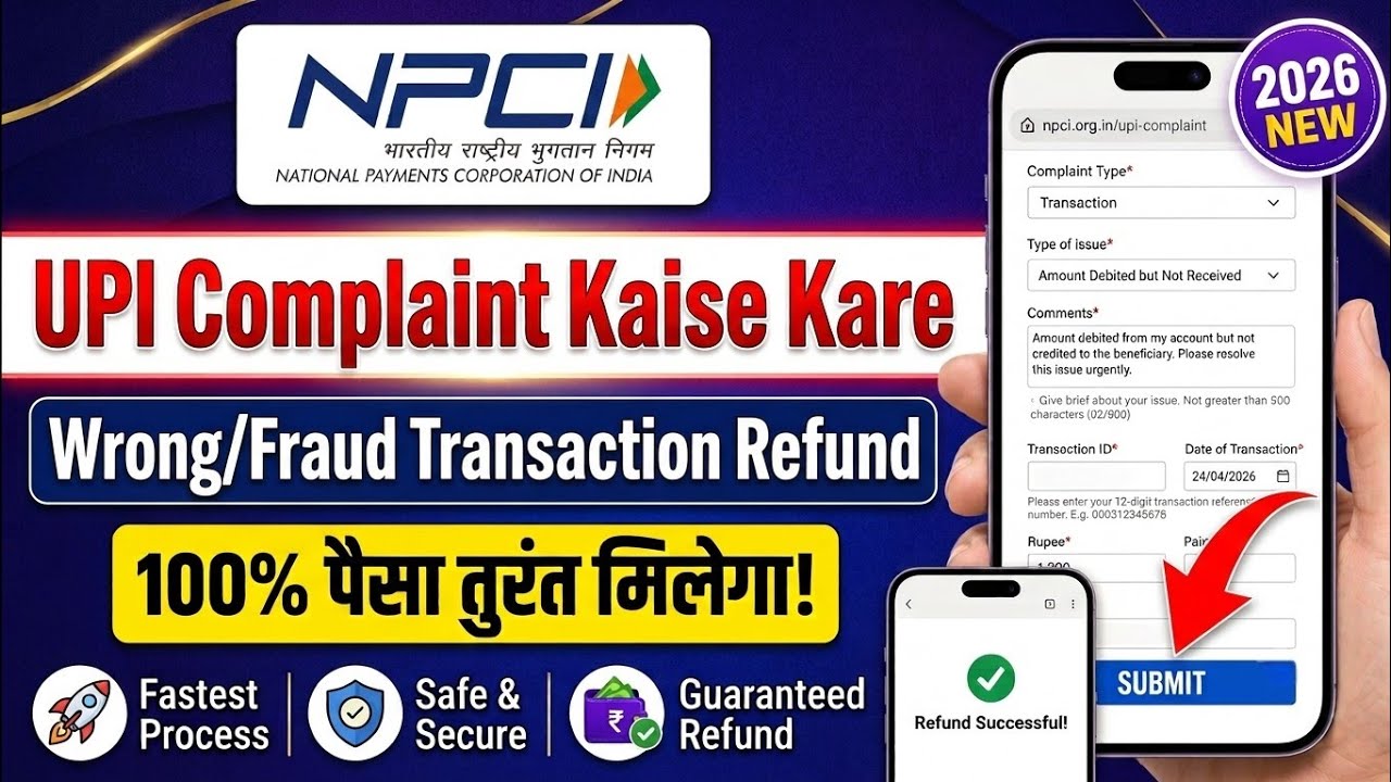 NPCI UPI Complaint Kaise Kare 2026 | UPI Complaint Kaise Kare | NPCI UPI Se Paise Refund Kaise Kare