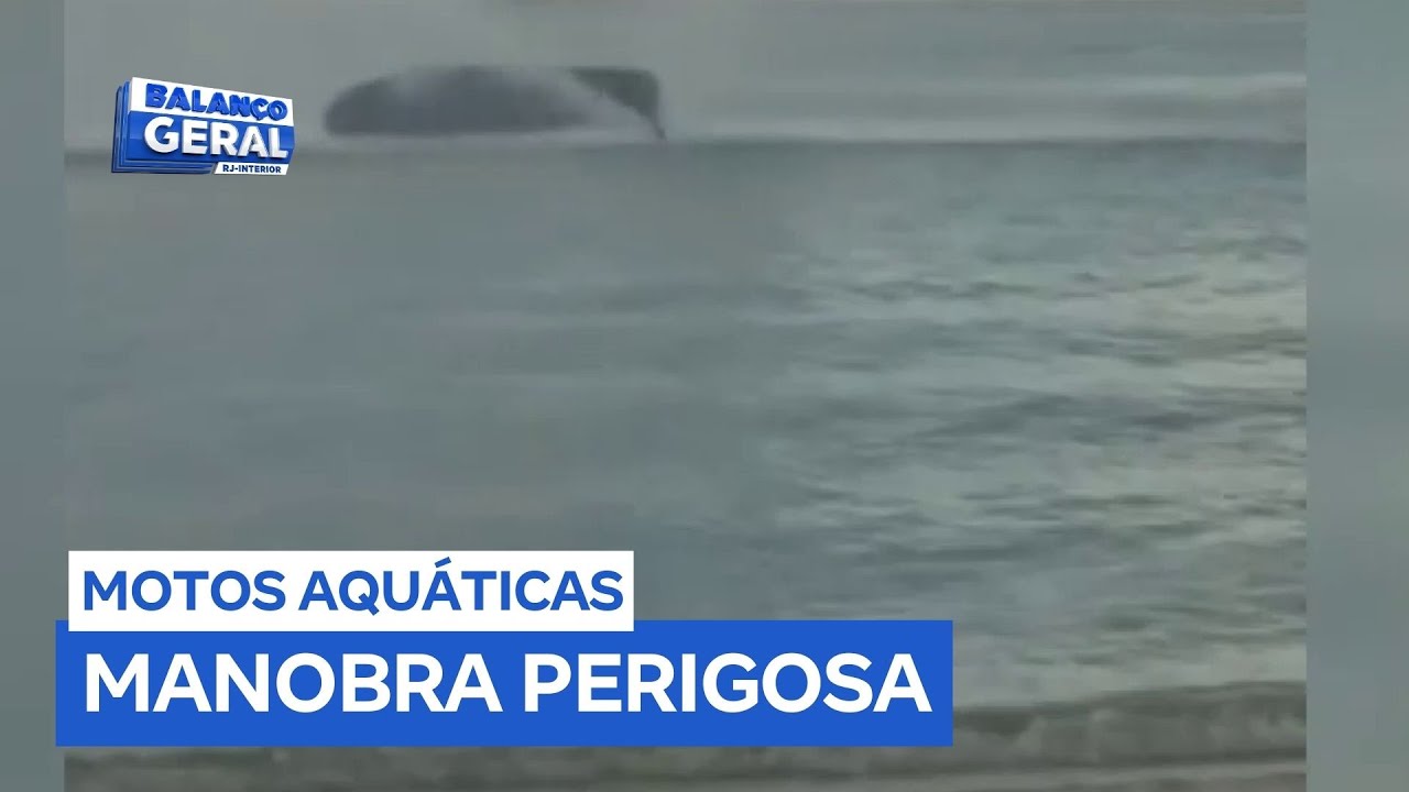 Condutor de moto aquática assusta banhistas em praia de Iguaba Grande (RJ)