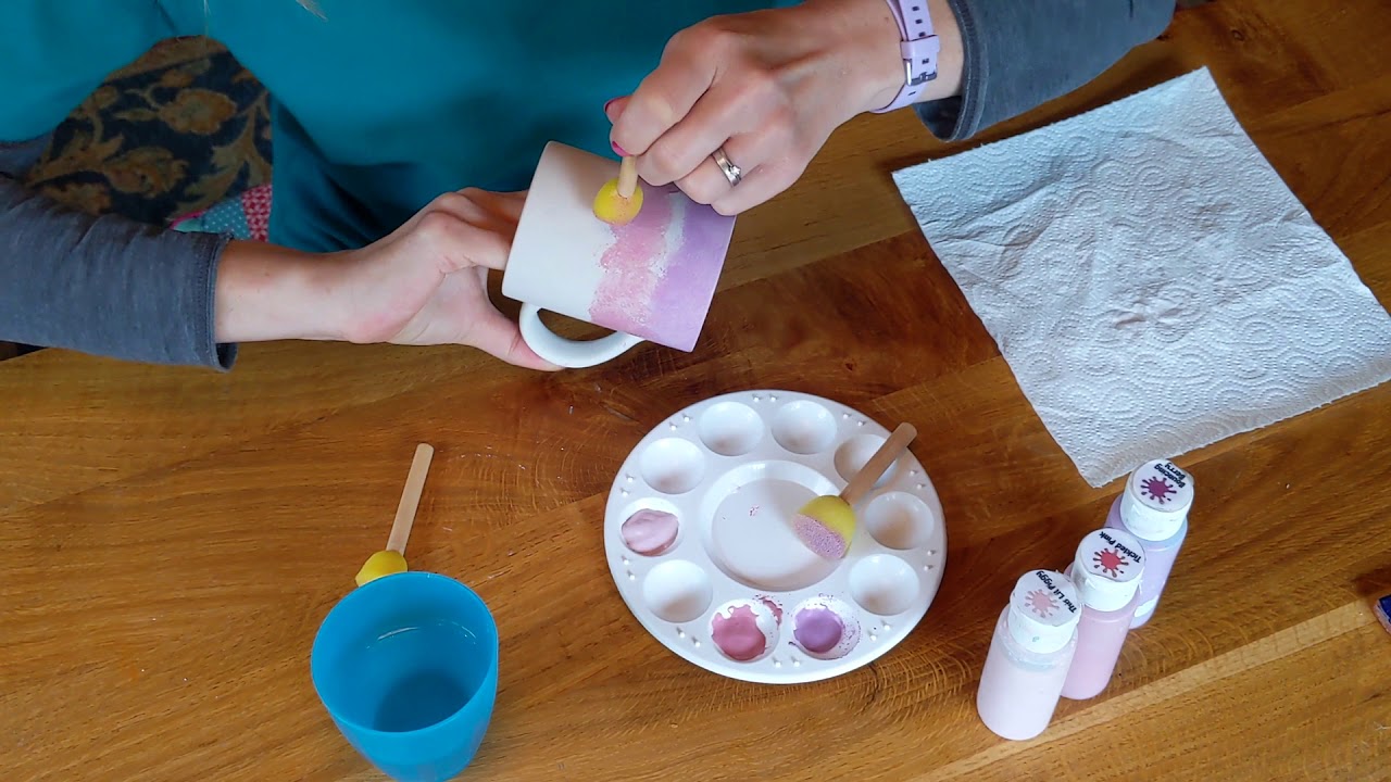 Ombre Effect Pottery Painting Technique