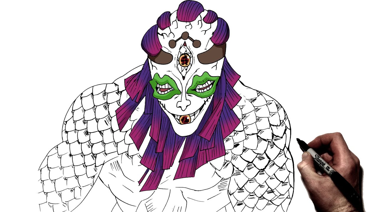 How To Draw Gyokko (Upper Moon 5) | Step By Step | Demon Slayer