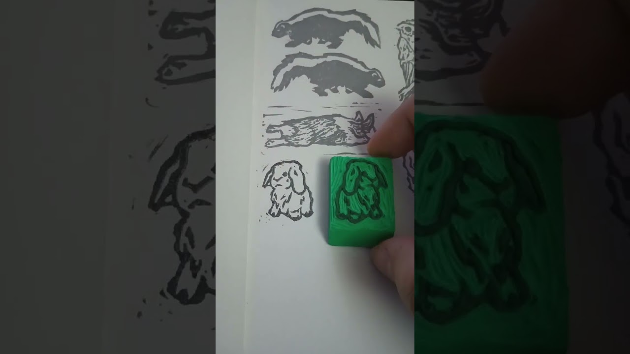 #thinkingthoughts #art #eraserprint #busyhands #stillsad #bunny