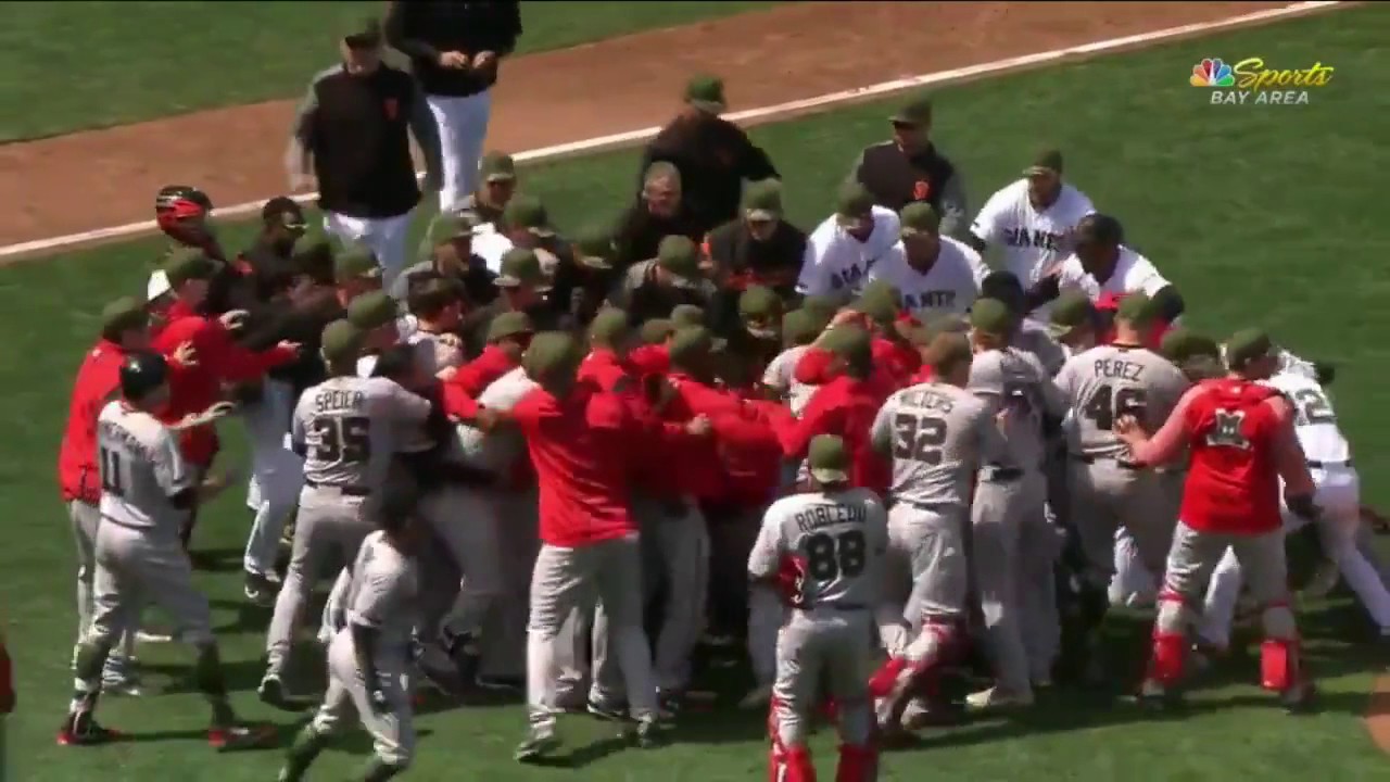 HUGE FIGHT AFTER BRYCE HARPER GETS HIT AND CHARGES MOUND BY INSANELY FAST PITCH