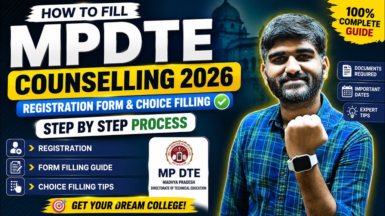 How to Fill MP DTE Counselling 2026 Registration Form & Choice Filling✅ |MP DTE Step by Step Process