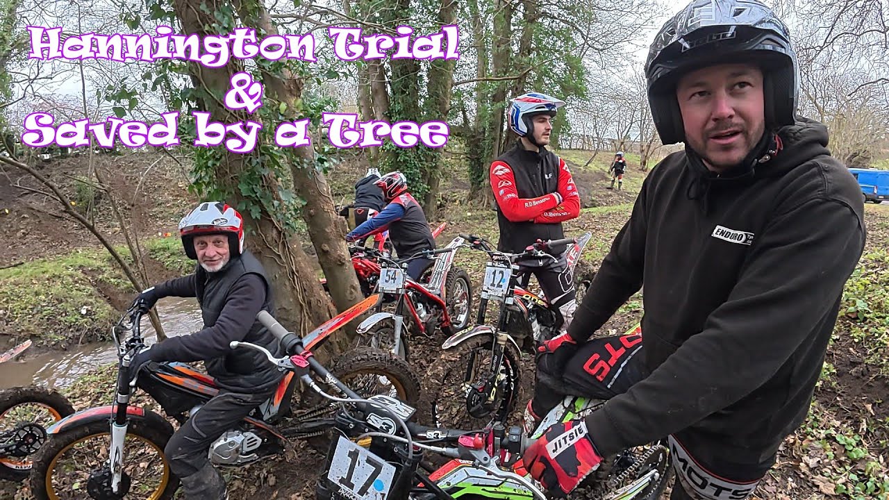 The Hannington Motorcycle Trial ...Mud ,water, trees and a very old Station.