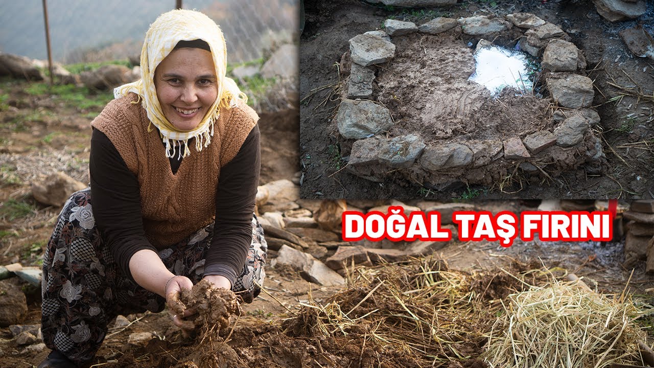 TARLAMIZDA DOĞAL YOLLARLA TAŞ FIRINI YAPIYORUZ | TAŞ VE ÇAMURDAN FIRIN YAPIMI | Köyde Yaşam | Vlog
