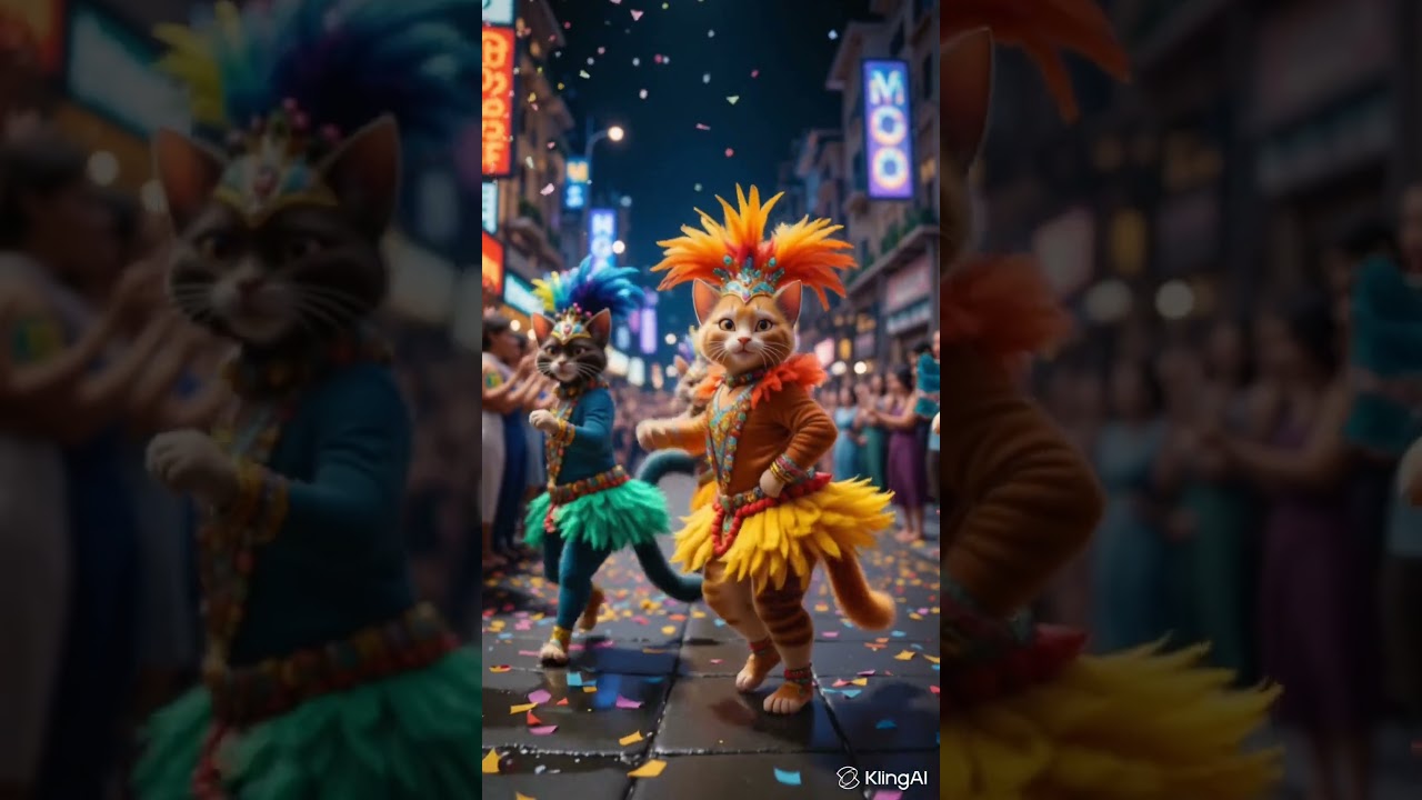 Dancing Cats Samba at Rio Carnival 🎉🐱💃