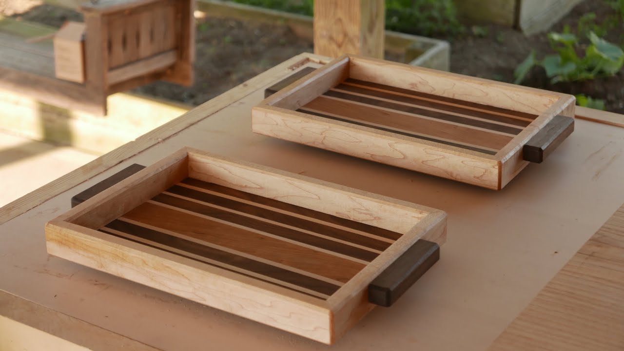 Black Walnut, Cherry, & Maple Serving Trays || Woodworking