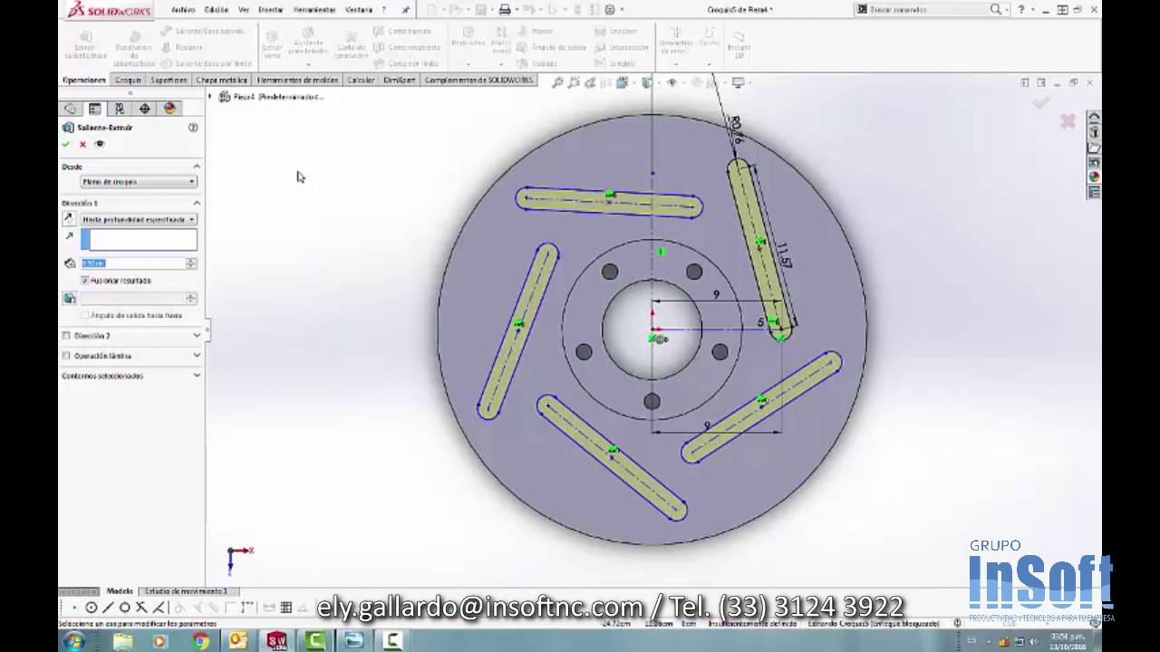 Curso Solidworks gratis - como hacer un Disco de freno