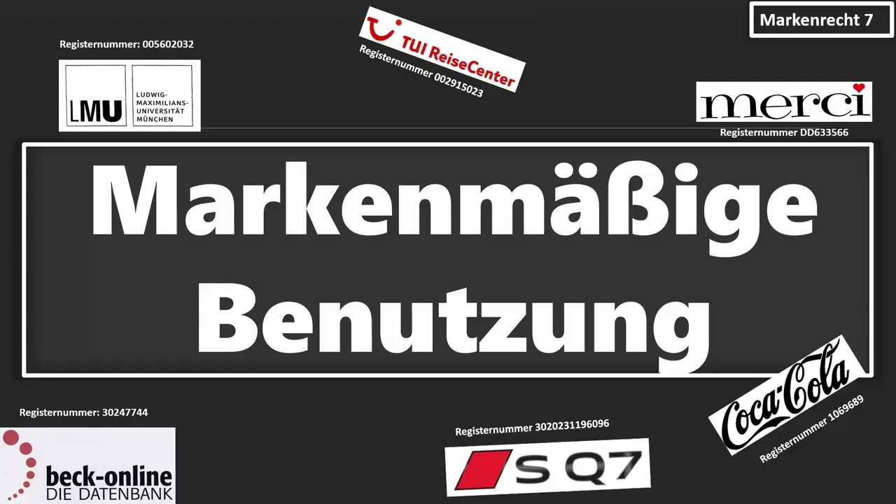 Markenm&auml;&szlig;ige Benutzung I Markenrecht 7