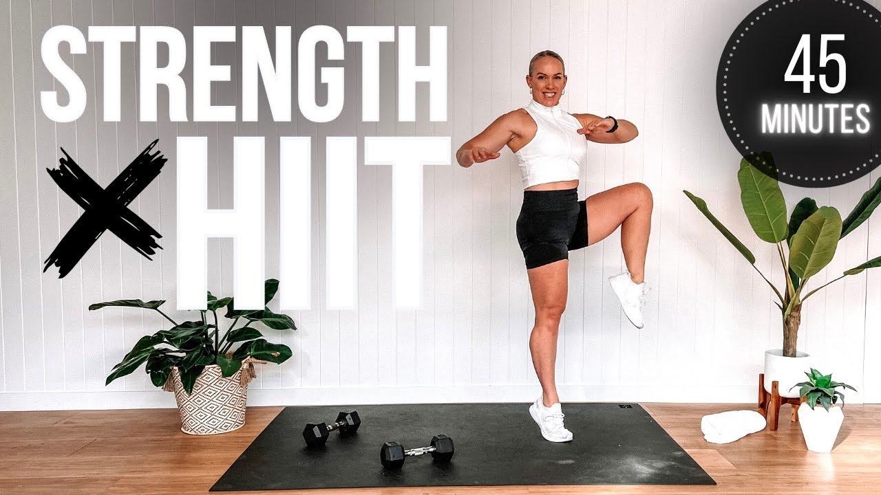 45 Minute Dumbbell Strength & HIIT Cardio Workout | NO REPEATS