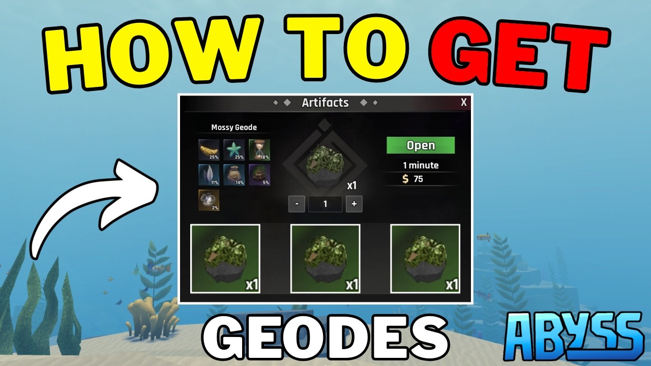 How To Get & Crack Geodes in Abyss (Mossy, Cactus, Rooted Geode Guide) | Roblox