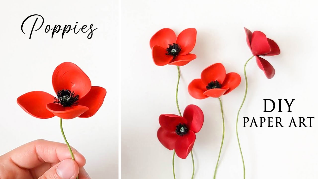 DIY How to Make Paper Quilling Poppies | Summer Flowers Crafts Ideas