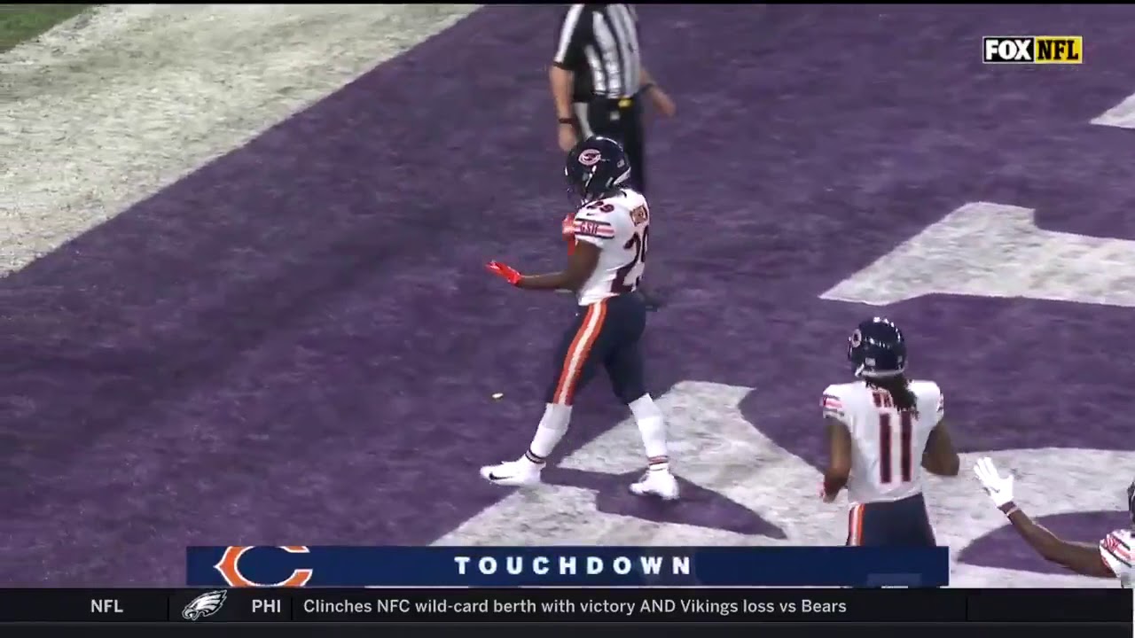 Tarik Cohen touchdown - Bears @ Vikings NFL 2018