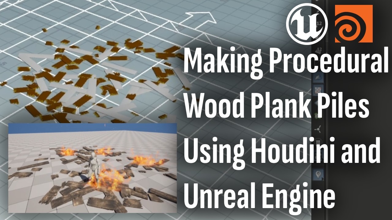 Procedural Wooden Planks Pile Demo | Houdini & Unreal Engine 5.7