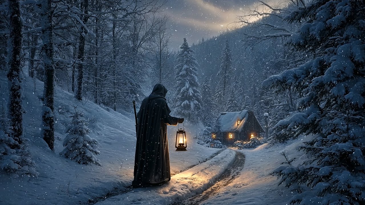 The Hidden Cabin of the Frozen Forest | Medieval Celtic Winter Ambience for Sleep & Relaxation