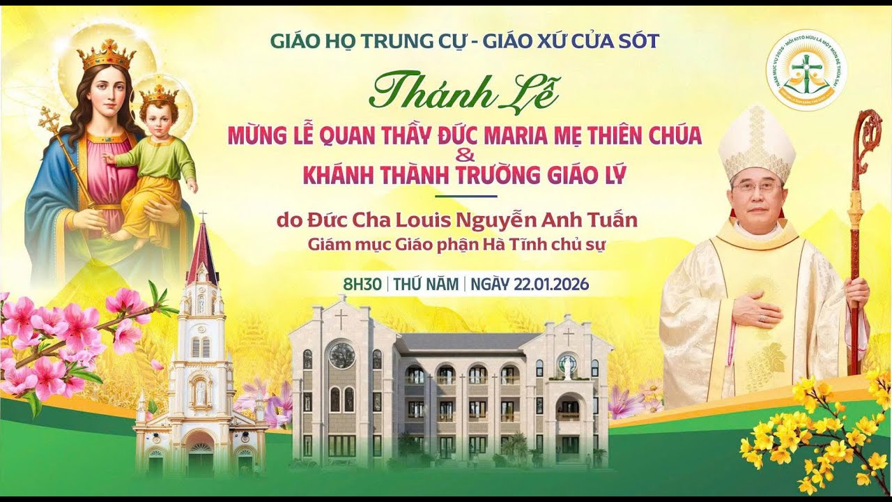 🔴Trực tiếp: THÁNH LỄ MỪNG QUAN THẦY MẸ THIÊN CHÚA & KHÁNH THÀNH TRƯỜNG GIÁO LÝ  | Giáo họ Trung Cự.