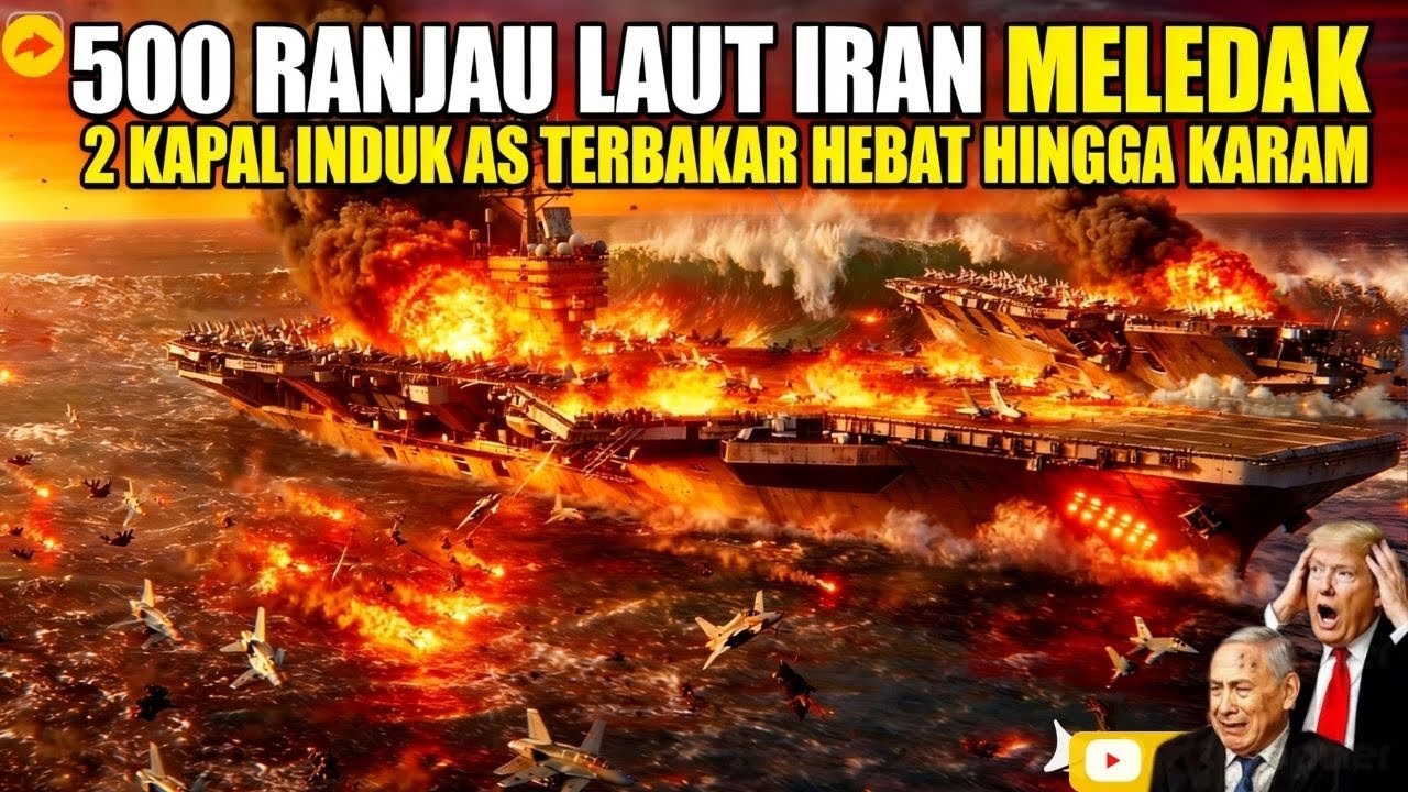 KEKUATAN LAUT AS RUNTUH❗️DOMINO LEDAKAN 500 RANJAU LAUT IRAN MELUMPUHKAN 2 KAPAL INDUK AMERIKA‼️