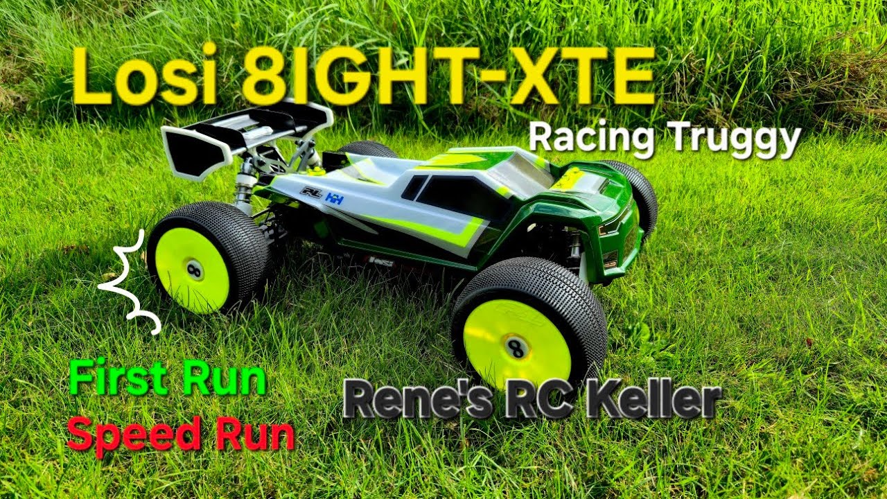 Losi 8IGHT-XTE Racing Truggy- First Run and 4S Speed Run with SkyRc GSM020!