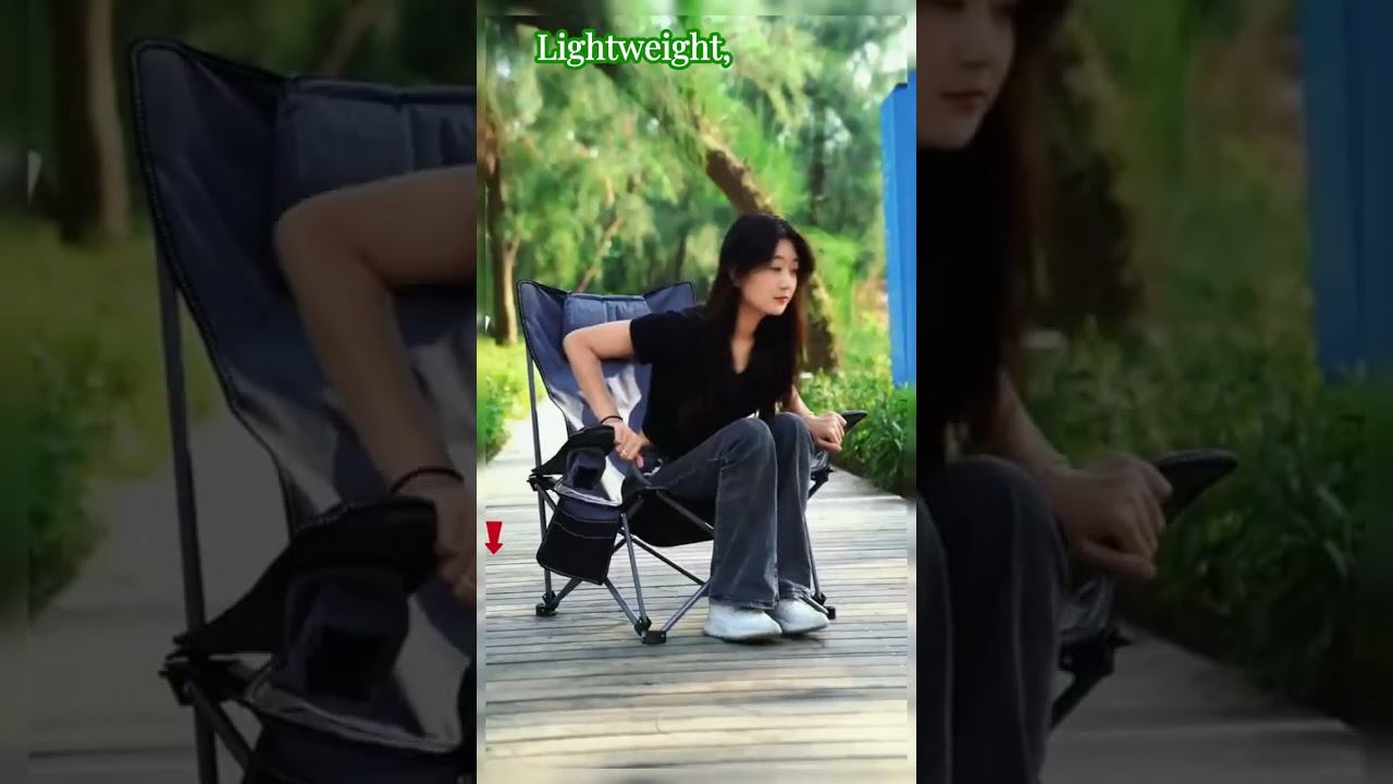 view of lazy foldable chair. Best tourist chair. Best hiking camp chair.#outdoors #camp #hiking