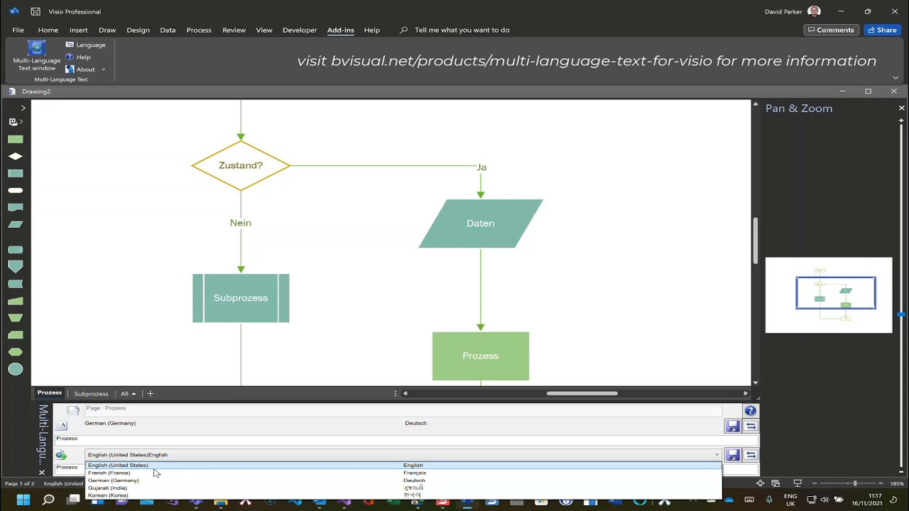 Multi-Language Text for Visio