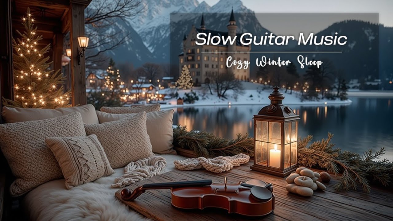 Cozy Winter Guitar for Sleep Relax ~ Soft Slow Guitar Melodies in Snowfall Night