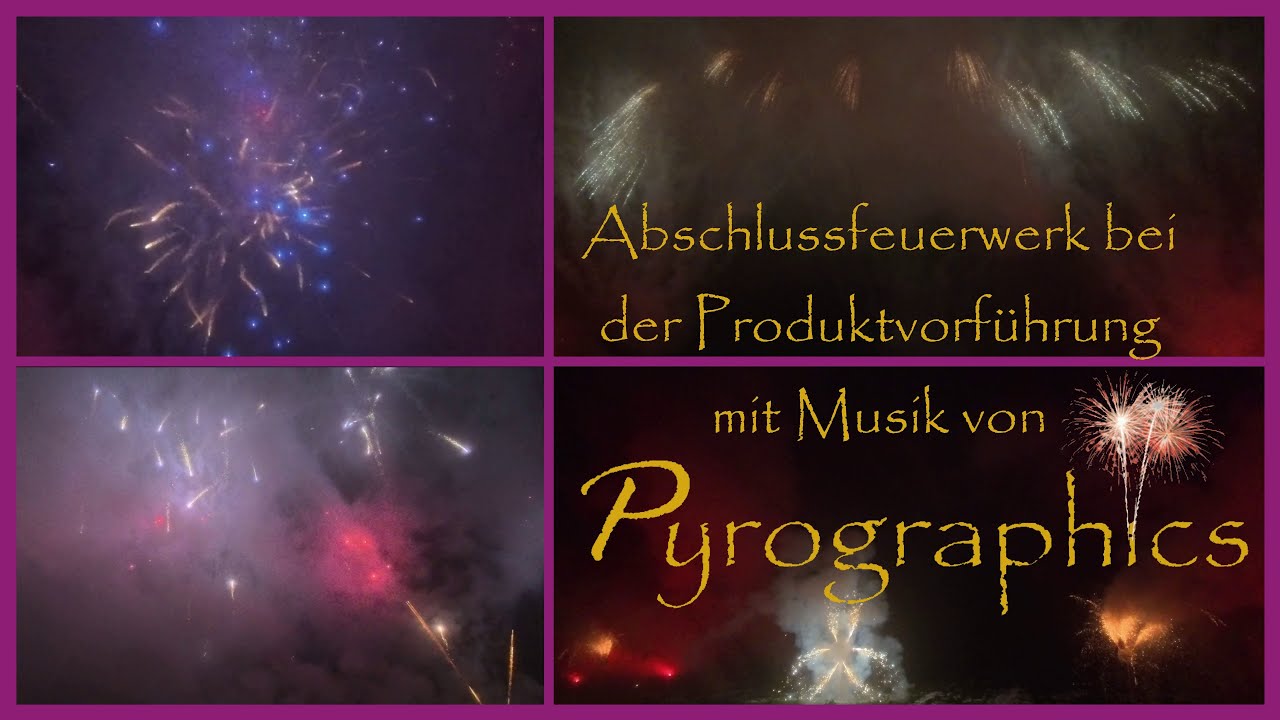 Abschlussfeuerwerk bei der Pyrographics Produktvorf&uuml;hrung - mystischers Musik Feuerwerk im Nebel 👻
