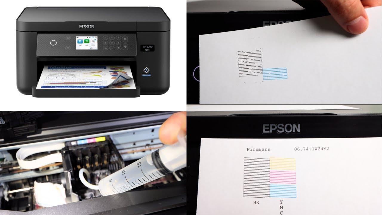 Очистка печатающей головки Epson XP 5200 — не печатает ни черным, ни цветным цветом — ИСПРАВЛЕНО!