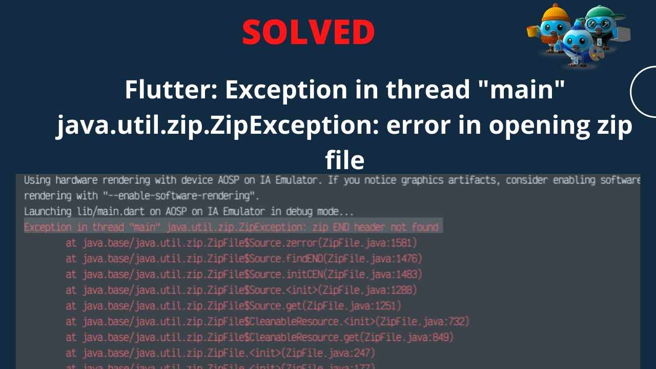 flutter, Exception in thread 