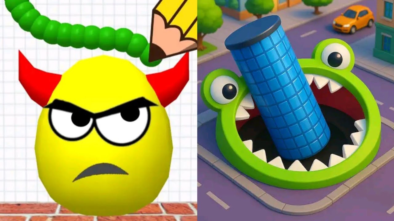 Draw To Smash vs Hole.io Satisfying ASMR Gameplay (Android,ios) (New Update)