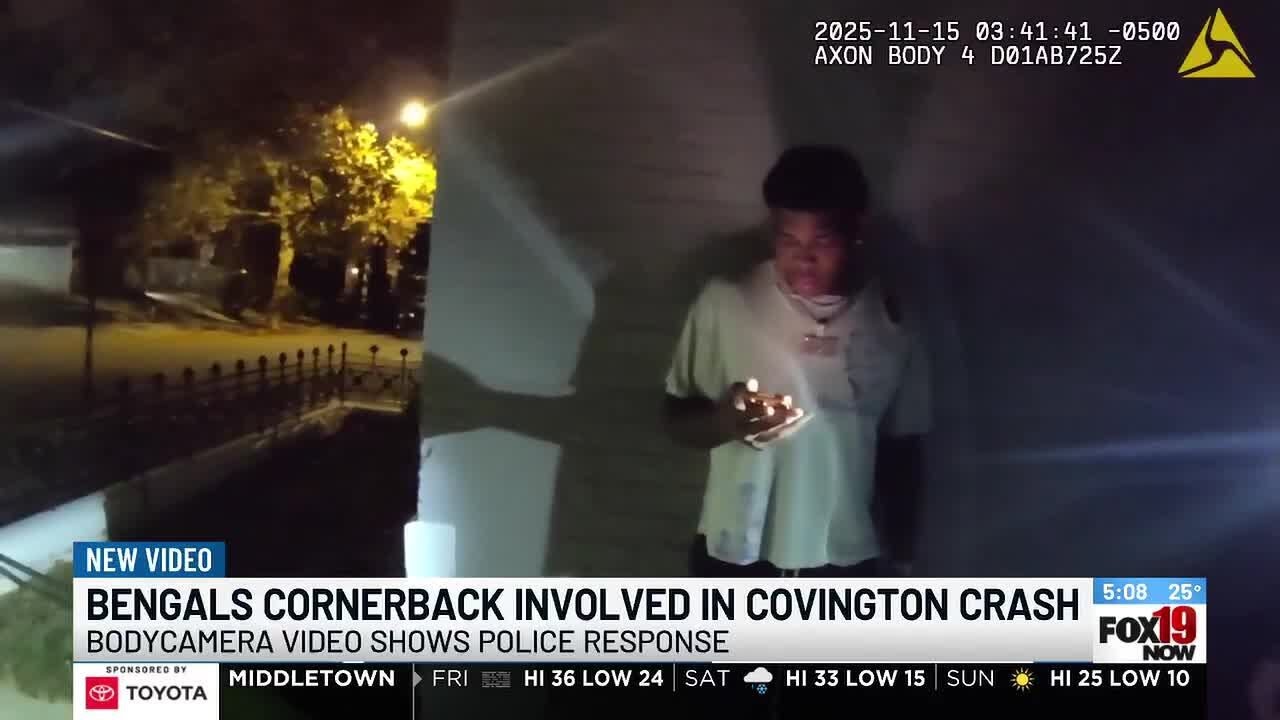 New video shows police questioning Bengals’ Cam Taylor-Britt after rollover crash
