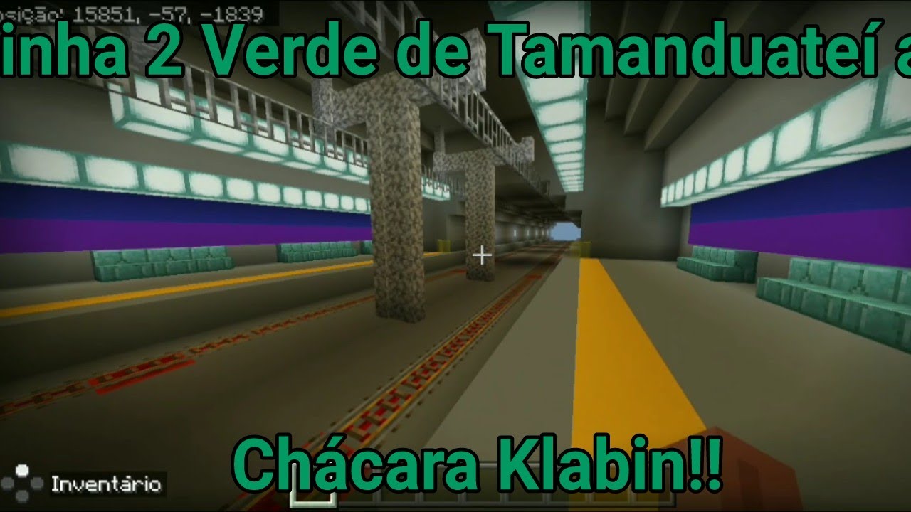 Minecraft linha 2 Verde: Trecho entre Tamanduateí e Chácara Klabin no Frota J da CMSP!!