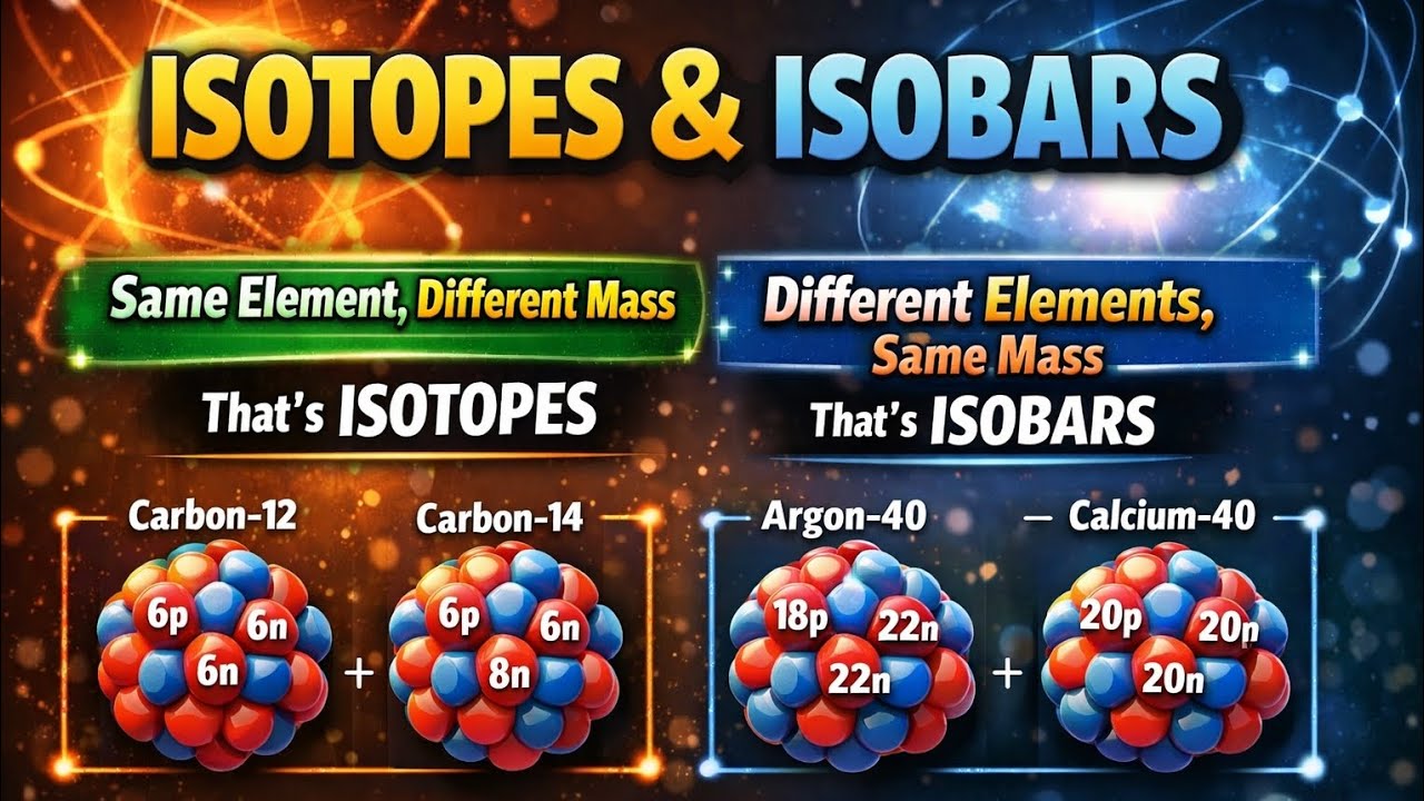 Isotopes & Isobar ।। “Atomic number vs Mass number –Isotopes & Isobars in one shot!”#chemistry 