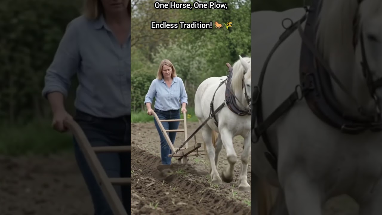 Traditional Horse Plowing in Action | Amazing Old Farming Method 🐎🌾 #agriculture #horsefarms #horse