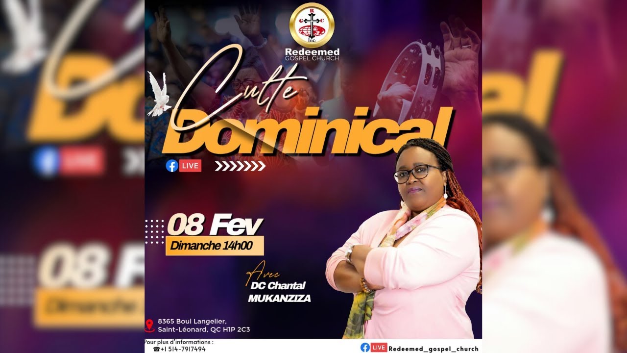 Culte Dominical || Le 8 Février  2026 || Avec Diacre Marie Chantal Mukanziza