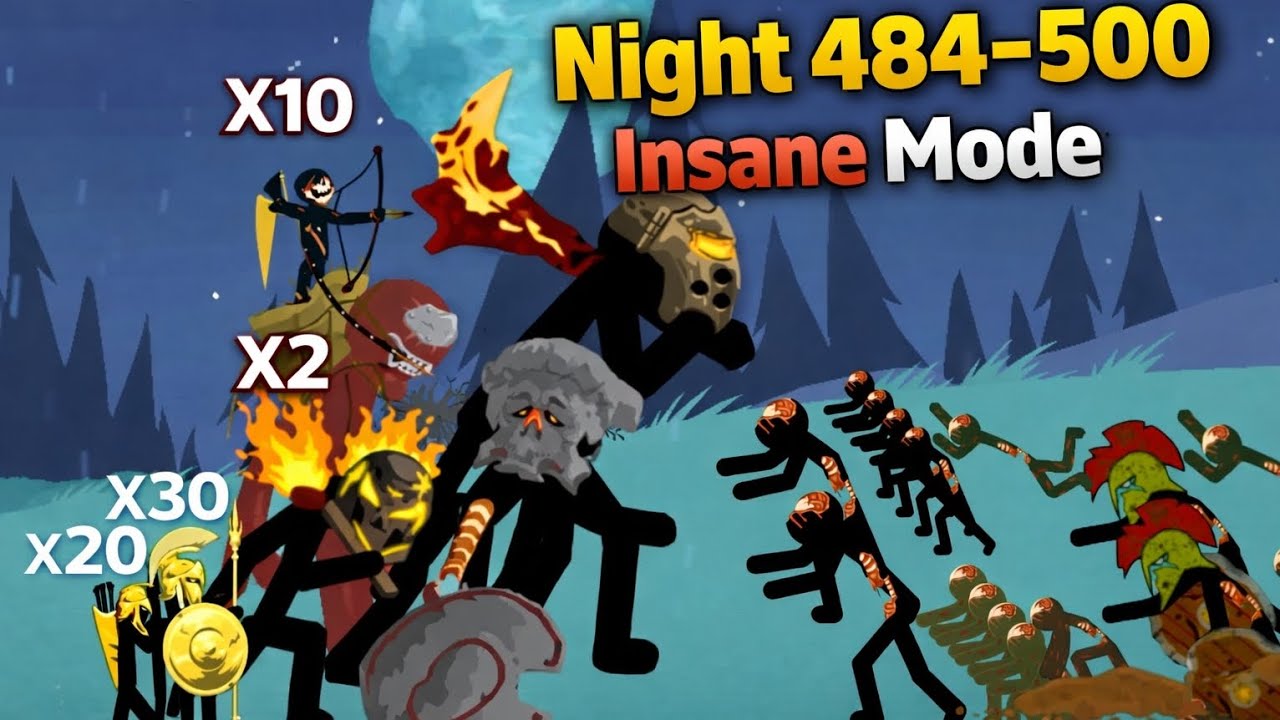 Stick War: Legacy Endless Deads | Night 484 to 500 | INSANE MODE Full Gameplay 