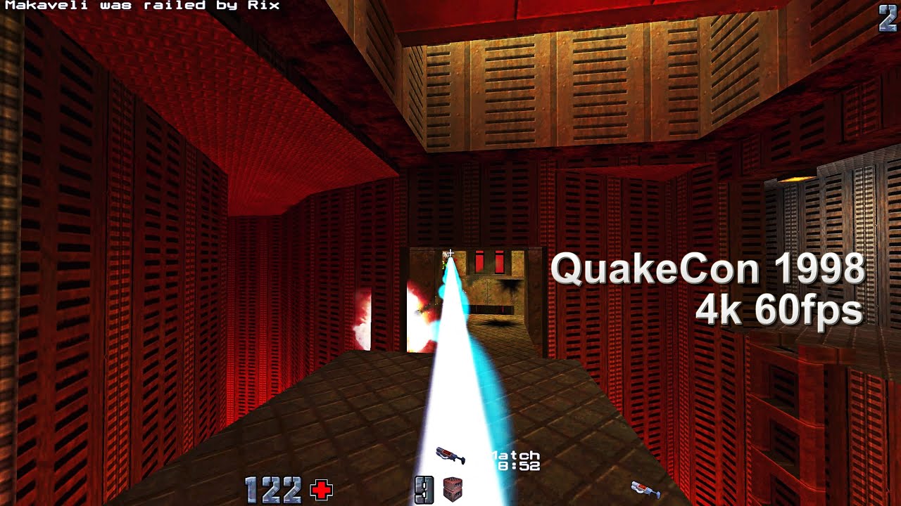 QuakeCon 1998: RiX vs Makaveli  -Quake2 Duel Tournament Grand Final- Q2DM3 4k 60fps