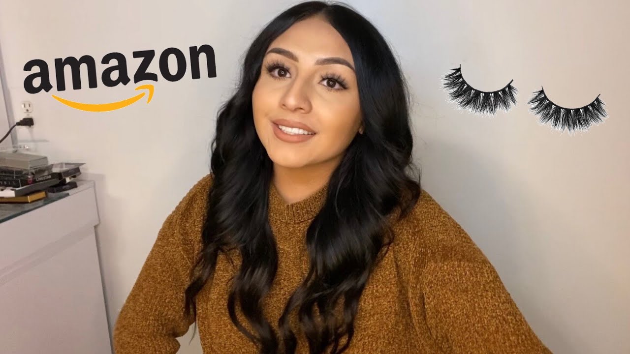 TRYING ON EYELASHES FROM AMAZON | Lesly o