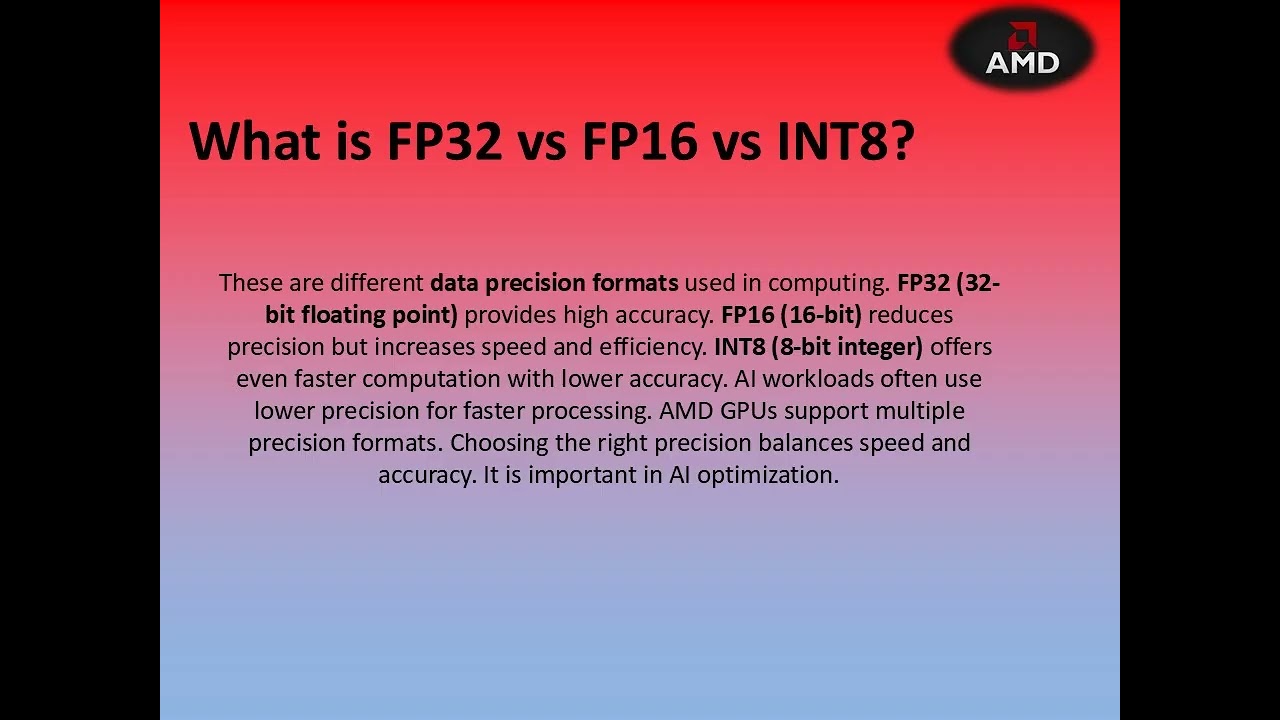 AMD #132 &ndash; FP32 vs FP16 vs INT8