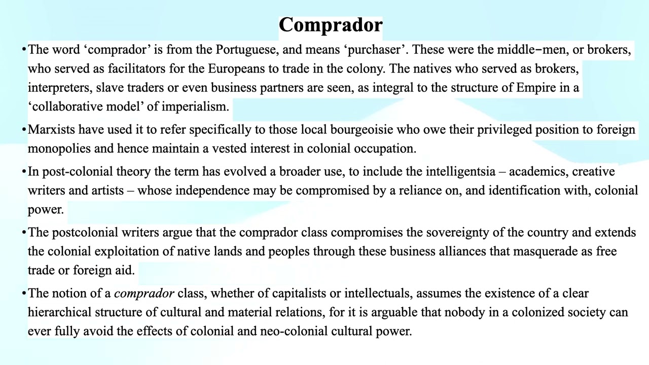 Comprador (Postcolonial Studies)