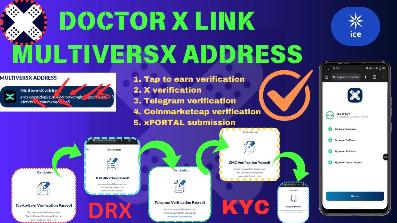 DOCTOR X WITHDRAW TO XPORTAL WALLET  || submit MULTIVERSX Address || doctor x kyc tasks solutions
