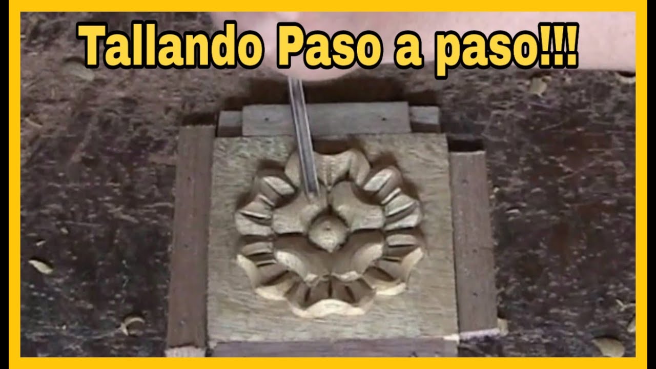 Como tallar ROSETON en madera a mano desde cero, bajo relieve - Roseton de madera tallado