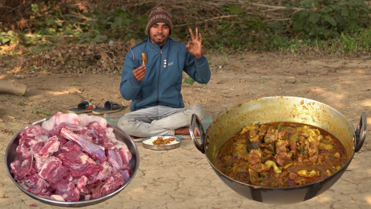 बकरे का मीट बनाने का बिना झंझट वाला सबसे सिंपल तरीका | Mutton Masala Recipe Cooking in Village style