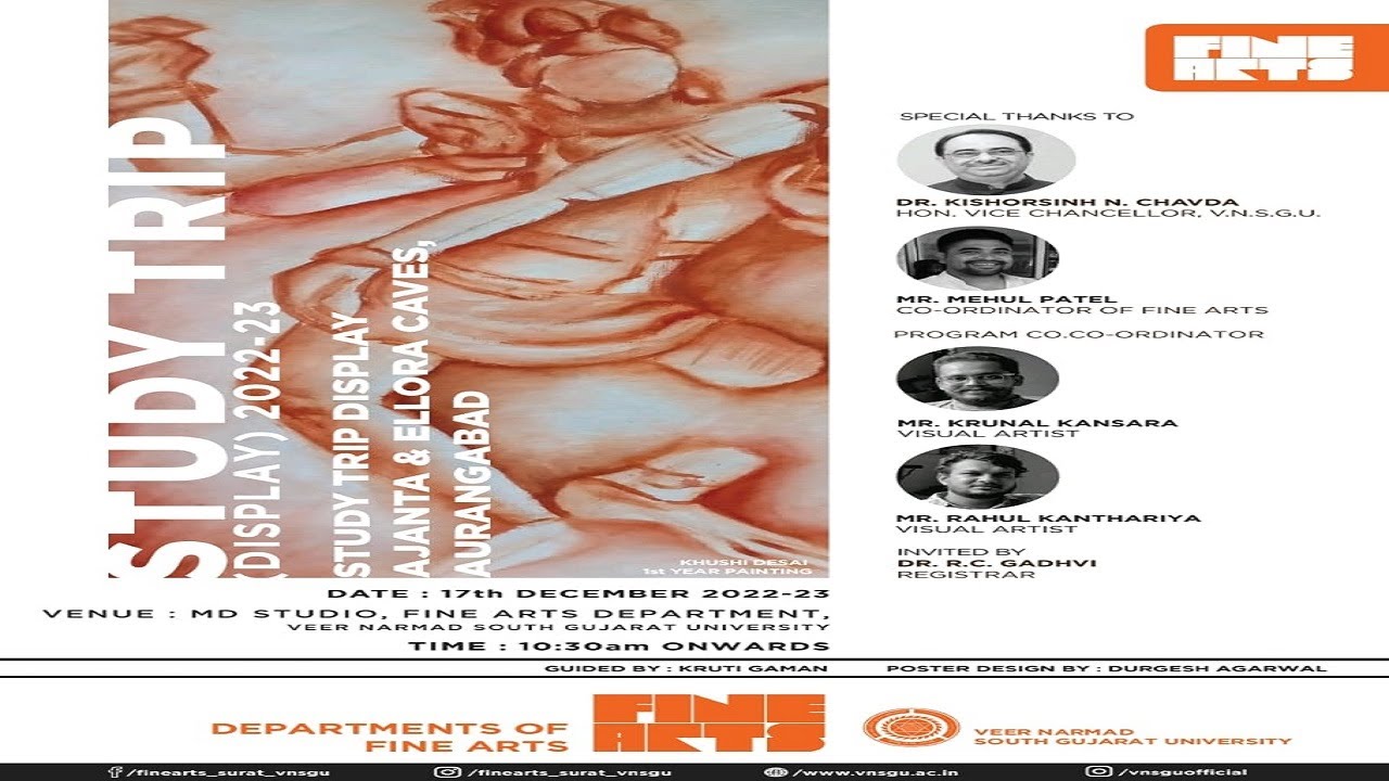 || STUDY TRIP 2022-23 || Department of Fine Arts || VNSGU || 17-12-2022 ||