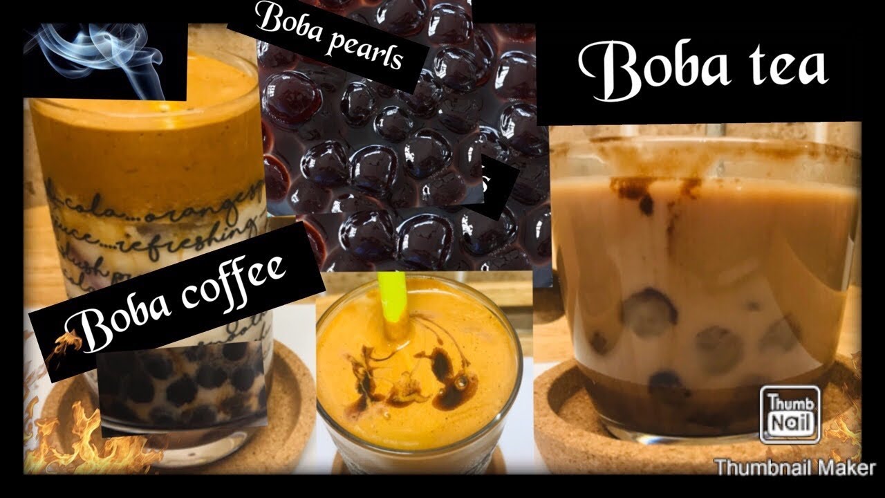 Homemade Boba tapioca pearl [with all purpose flour]with coffee and milk tea korean street food 1980