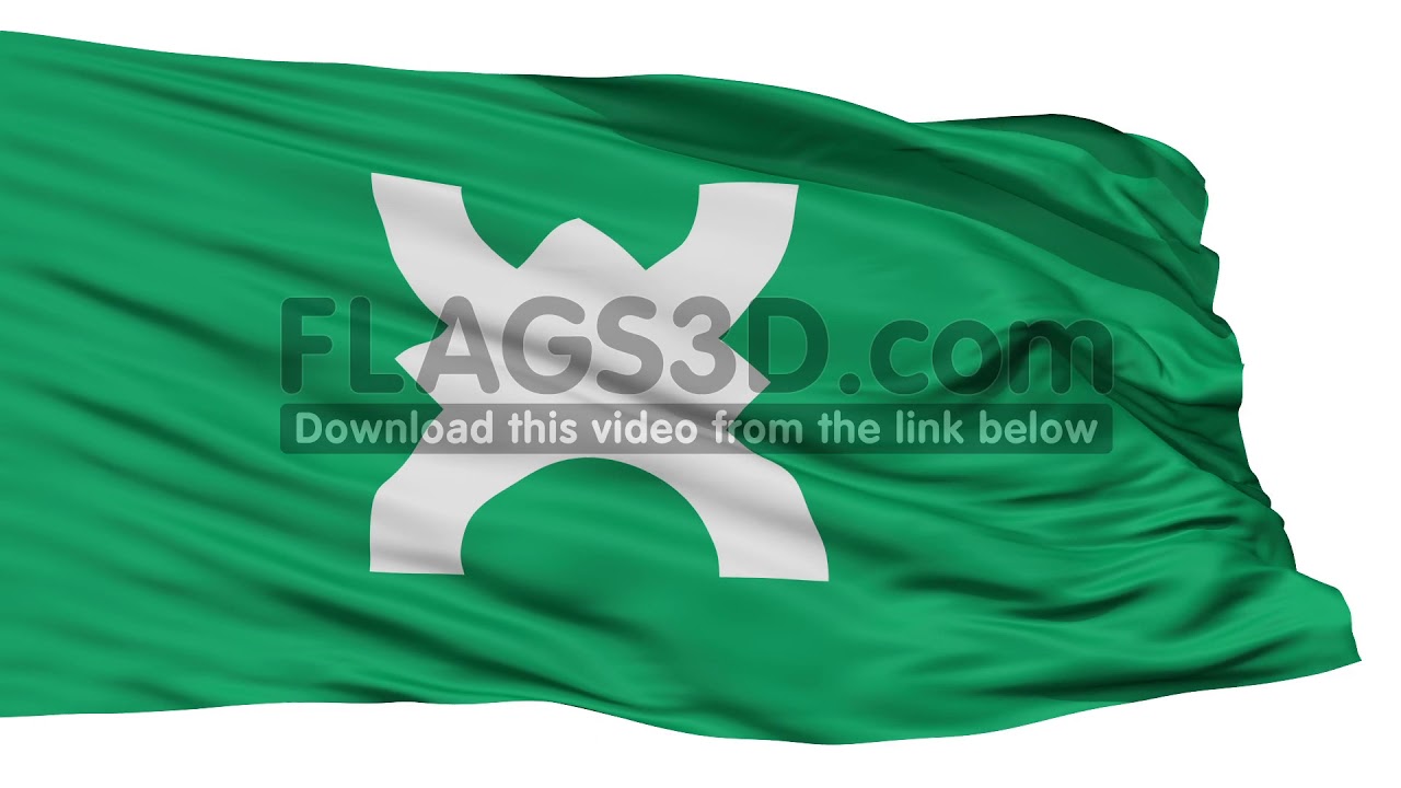 Isolated Ikoma city flag, prefecture Nara, Japan