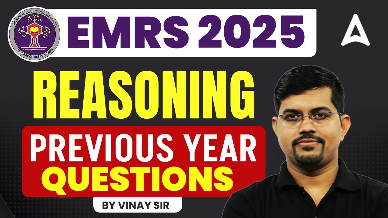 EMRS Reasoning Classes | EMRS 2025 Reasoning PYQs | JSA, Lab Attendant, Hostel Warden | Vinay Sir