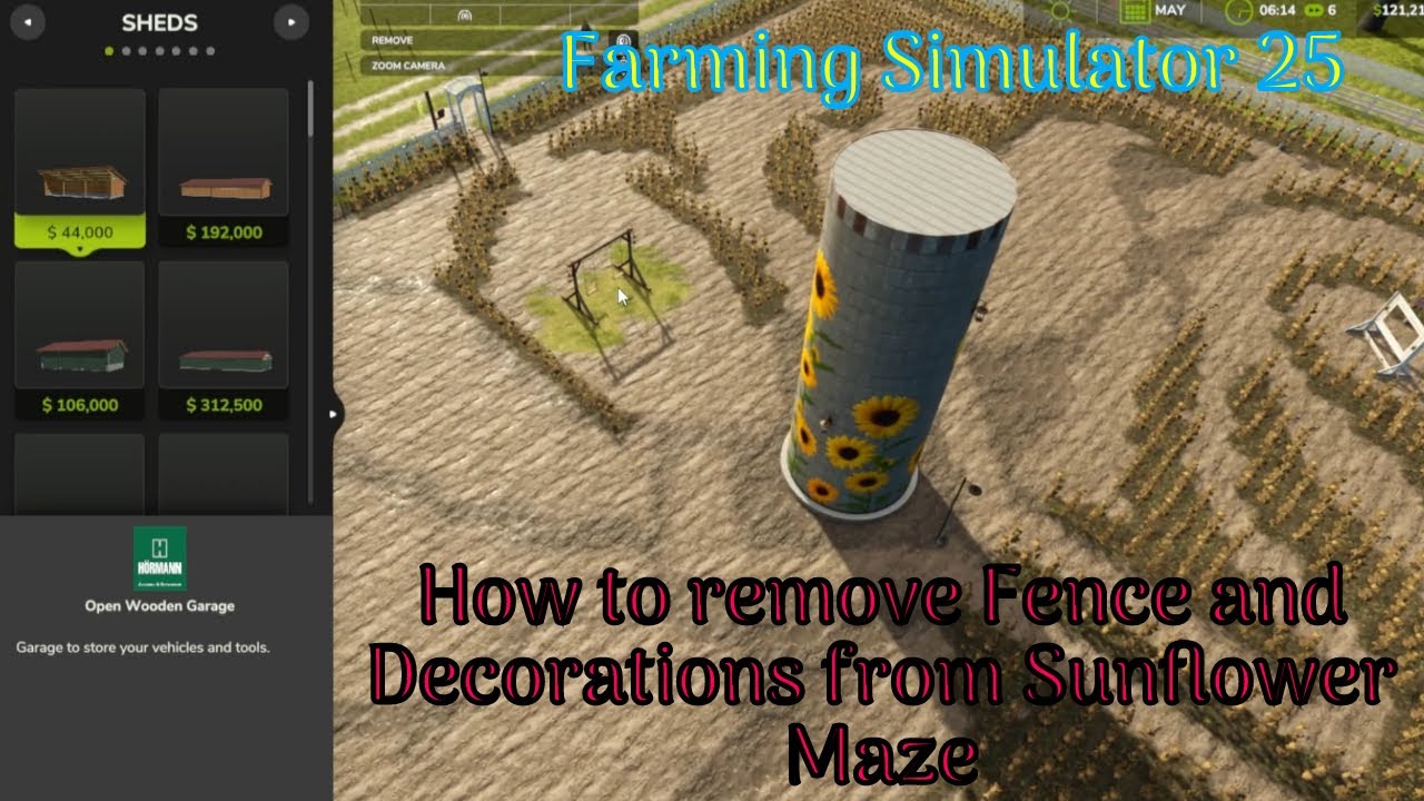 Farming Simulator 25 - How to Remove Fences & Decorations from Sunflower Maze Farm | Riverbend Map