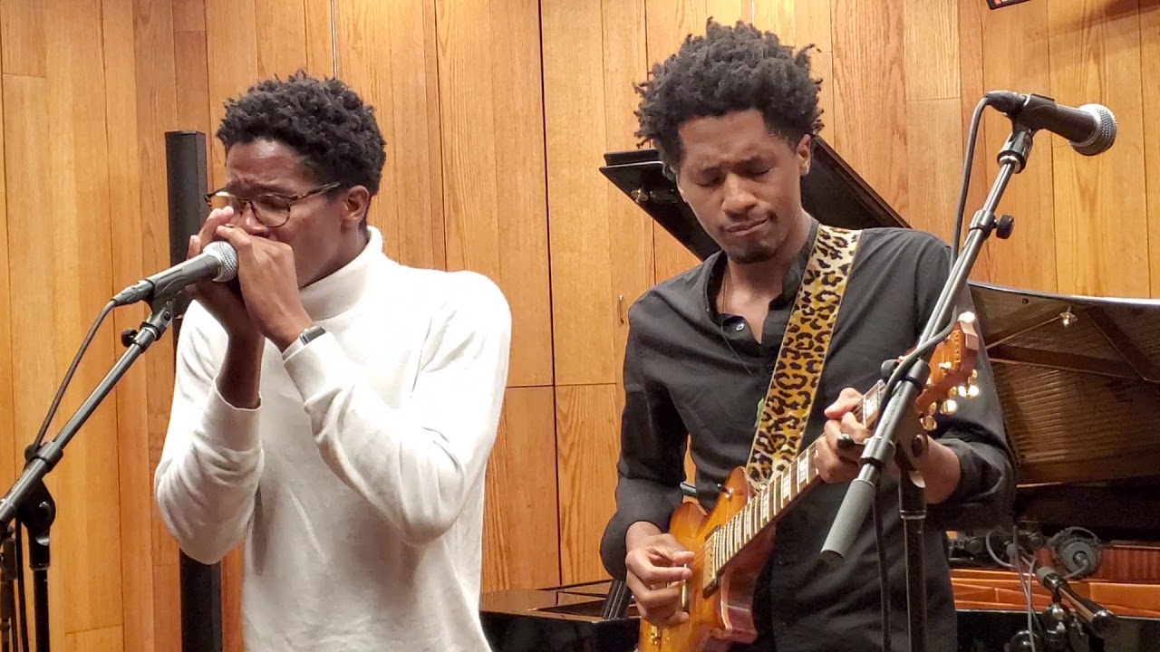Thunderstorm Artis on harmonica and Ron Artis II on guitar give us a little improv jam Dec 28 2019