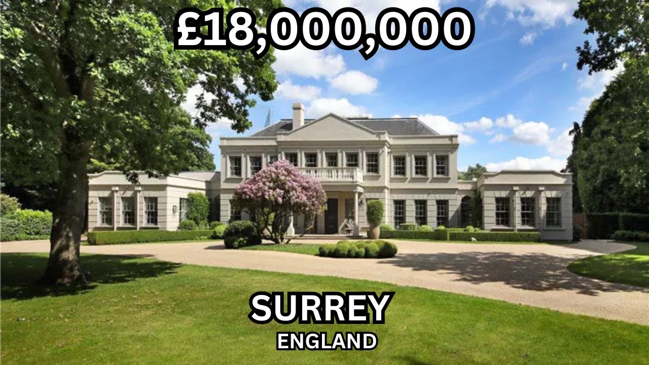 £18,000,000 Surrey Mansion w Pool, Tennis Court | England Real Estate
